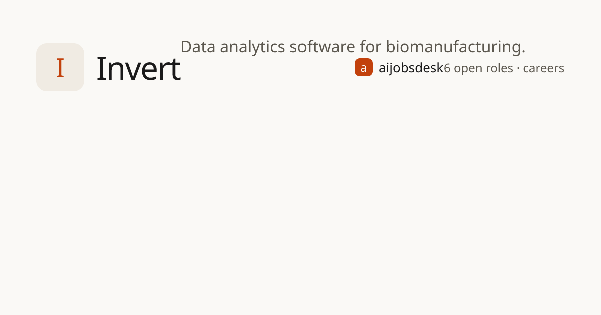 Invert careers, 6 open jobs | aijobsdesk