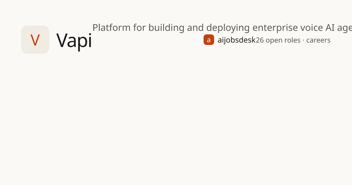 Vapi careers, 30 open jobs | aijobsdesk