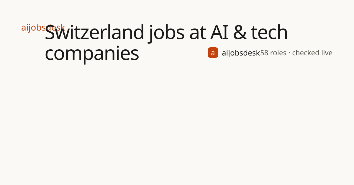 Switzerland AI & tech jobs | aijobsdesk